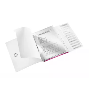 Leitz Divider Book WOW PP 12 starps, A4, polipropilēns, metālisks, rozā, 200 lapas, 265 mm, 17 mm