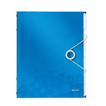 Leitz Divider Book WOW PP 12 starpiņas, A4, Polipropilēns (PP), Zils, Metālisks, 200 lapas, 265 mm, 17 mm