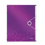 Leitz Divider Book WOW PP 12 dalītājiem, A4, polipropilēns, metālisks violets, 200 loksnes, 265 mm, 17 mm