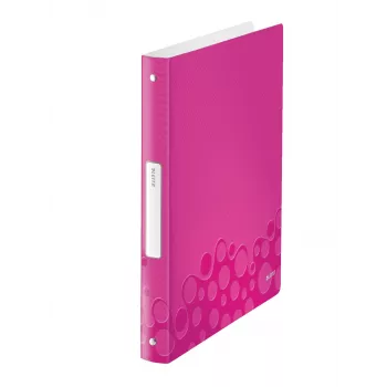 Leitz WOW gredzenu mape, A4, polipropilēns (PP), metālisks, rozā, 200 lapām, 2,5 cm, 257 mm