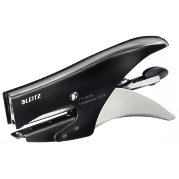 Leitz Plier Style skavotājs, 15 loksnes, aizmugures iekraušana, melns, nerūsējošais tērauds