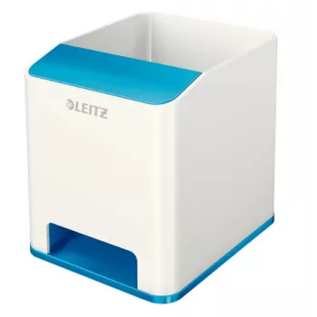 Leitz Sound Pen Holder WOW, Zils, Balts, Polistirols, 90 mm, 101 mm, 100 mm, 140 g