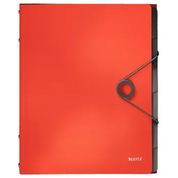 Leitz Divider Book Solid 6 starpiņas, Atloku mape, A4, Polipropilēns (PP), Sarkana, 200 lapām, 80 g/m²