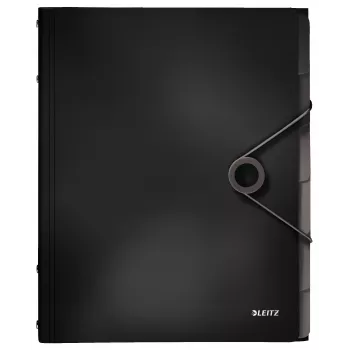 Leitz Divider Book Solid 6 cilnes, Atloka mape, A4, Polipropilēns (PP), Melns, 200 lapas, 80 g/m²