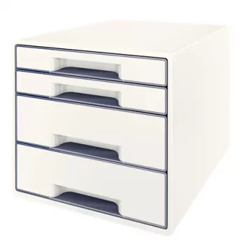 Leitz WOW Cube 4 atvilktņu skapītis, balts, plastmasa