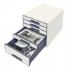 Leitz WOW Cube 5-atvilktņu plastmasas kumode, balta, 270x287 mm