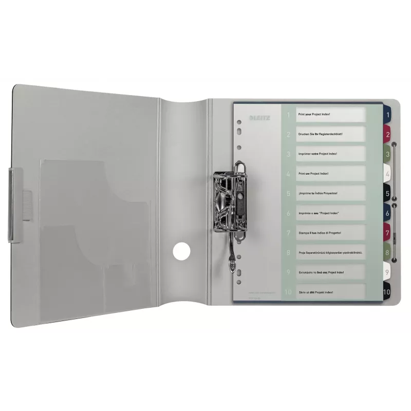 Leitz indekss PC Printable 1-10 Style PP A4+, ciparu dalītājs, polipropilēns, daudzkrāsains, portrets, A4 Maxi, 245 mm
