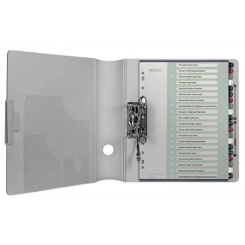 Leitz indekss PC Printable 1-20 Style PP A4+, ciparu dalītājs, polipropilēns, daudzkrāsains, portrets, A4 Maxi, 245 mm