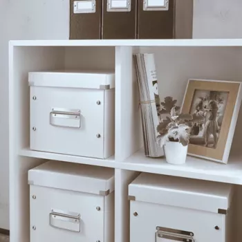 Leitz Click & Store WOW Cube Medium Storage Box, Uzglabāšanas kaste, Balta, Taisnstūra, Kartons, Vienkrāsaina, Iekštelpām