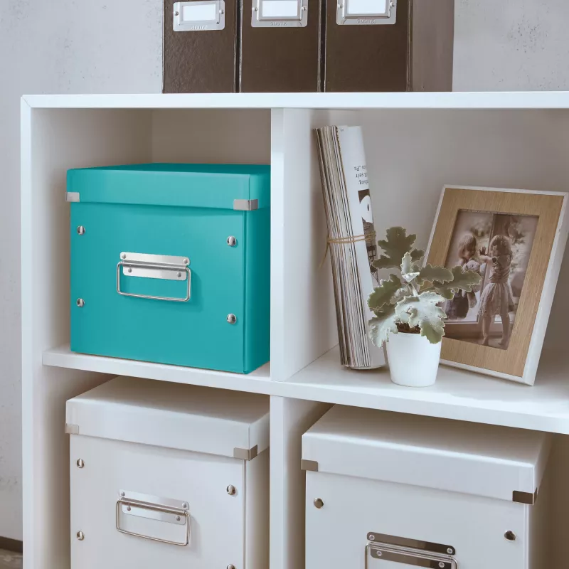 Leitz Uzglabāšanas Kaste Click & Store WOW Cube Medium, Tirkīza, Kartons, 260 mm, 260 mm, 240 mm