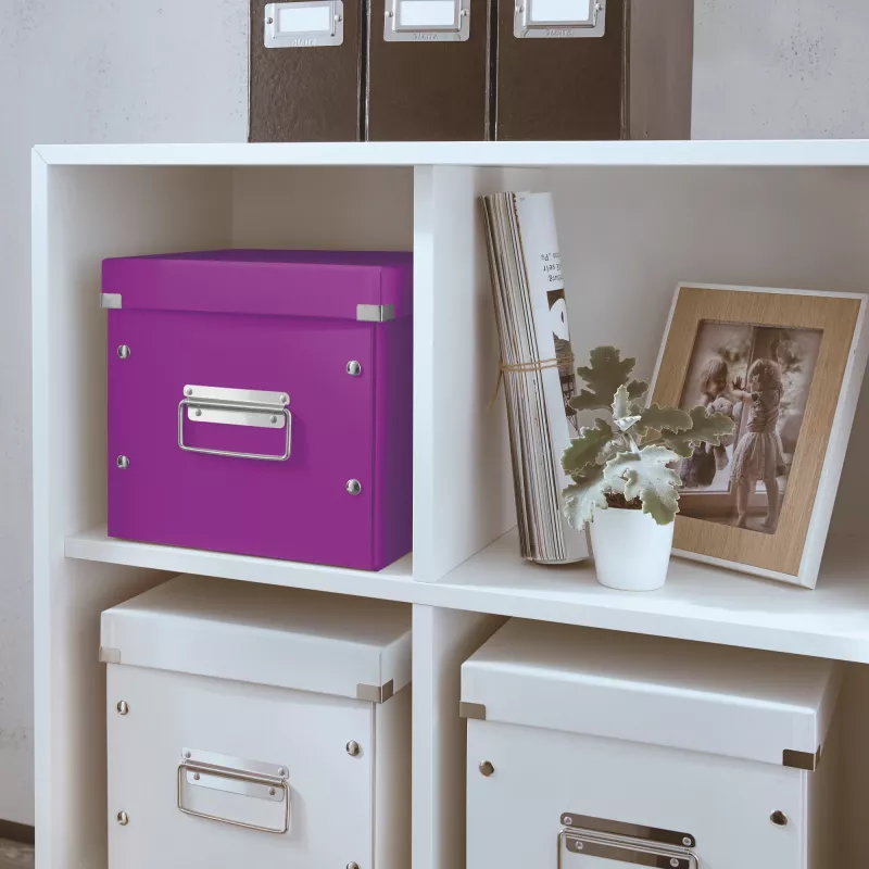 Leitz Storage Box Click & Store WOW Cube Medium, Purpurs, Kartons, 260 mm, 260 mm, 240 mm
