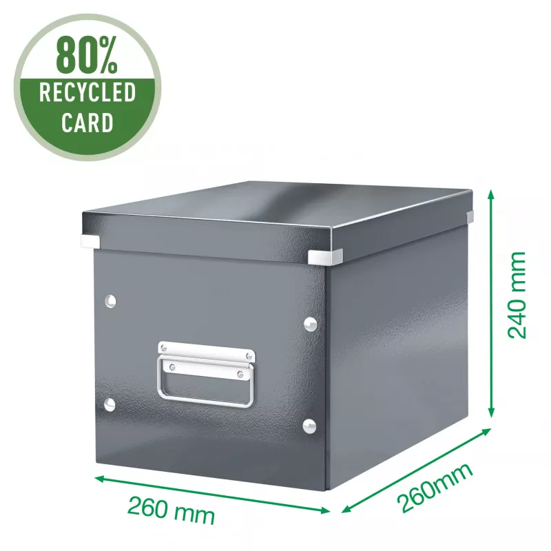 Leitz Storage Box Click & Store WOW Cube Medium, Purpurs, Kartons, 260 mm, 260 mm, 240 mm