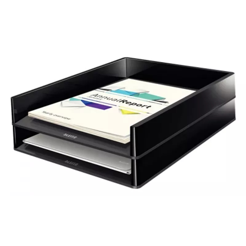 Leitz Letter Tray Dual Colour, plastmasa, melna, A4, 267 mm