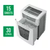 Leitz IQ Office Pro Papīra smalcinātājs P5, mikrošķiedru griešana, 23 cm, 2 x 15 mm, 30 L, 300 loksnes, 55 dB