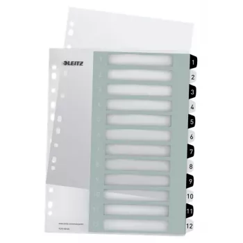 Leitz Indices Printable PP A4+ 1-12 WOW White/Black