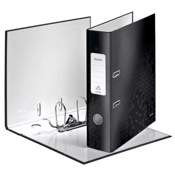 Leitz Lever Arch File 180° WOW POB/Laminēts A4/80mm, A4, Kartons, Melns, 600 lapas, 80 g/m², 8 cm