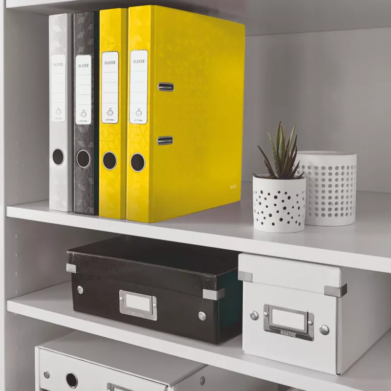 Leitz Lever Arch File 180° WOW POB/Laminēts A4/50mm, A4, D-gredzens, Kartons, Dzeltens, 350 lapas, 285 mm
