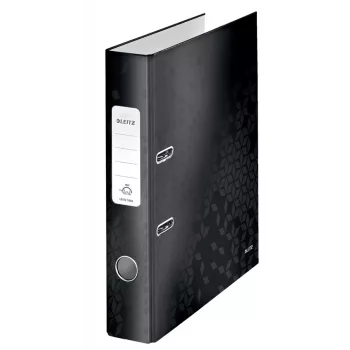 Leitz Lever Arch File 180° WOW POB/Laminēts A4/50mm, A4, Q-gredzens, Uzglabāšana, Kartons, Melns, 350 lapas