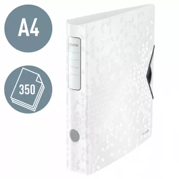Leitz Lever Arch File Active PP WOW A4/65mm, A4, D-gredzens, Uzglabāšana, Poliuretāns, Balts, 350 lapas