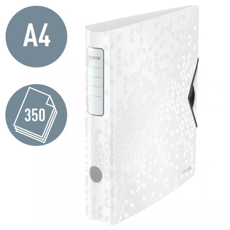 Leitz Lever Arch File Active PP WOW A4/65mm, A4, D-gredzens, Uzglabāšana, Poliuretāns, Balts, 350 lapas
