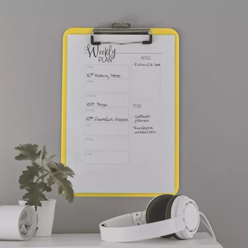Leitz rakstāmgalda planšete bez vāka WOW, A4, Plastmasa, Dzeltena, 80 lapas, 228 mm, 320 mm