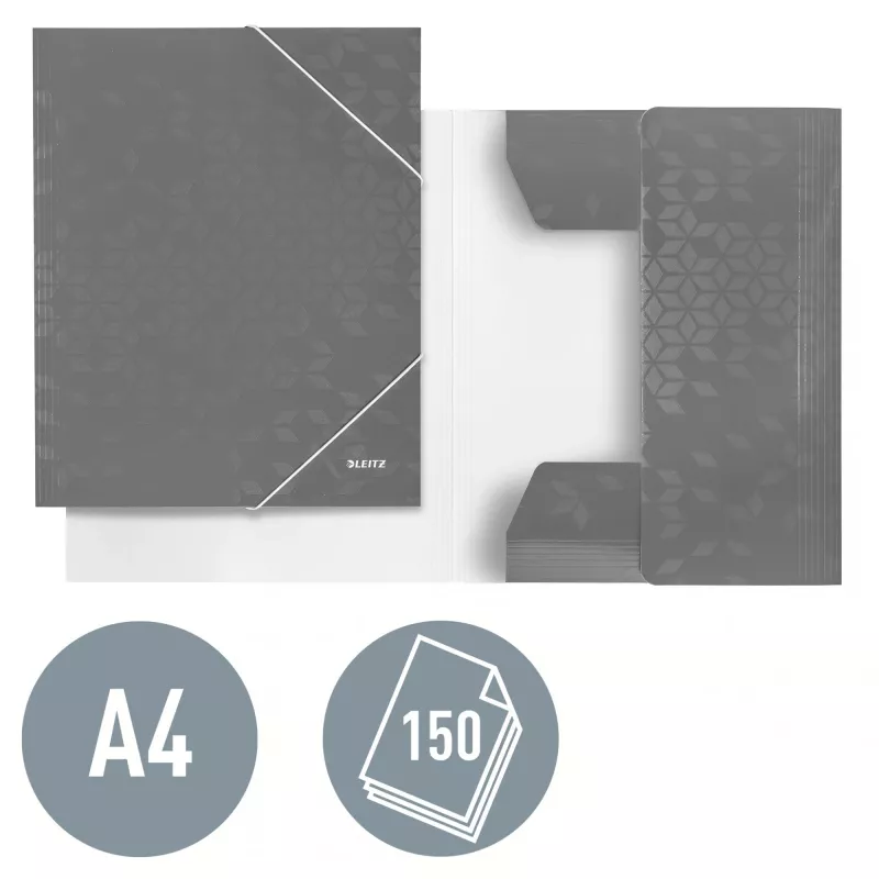 Leitz 3-atloku mape WOW Card/POB A4, melna