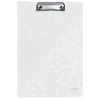 Leitz WOW klipšu dēlis ar vāku, A4, poliuretāna putas, balts, 75 lapām, 1 kabata, 230 mm