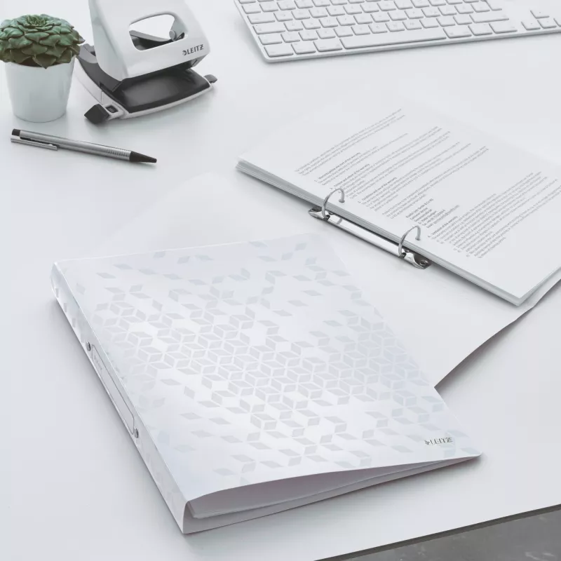 Leitz Ringbinder WOW PP A4 2RR/25mm, balts, 190 loksnes
