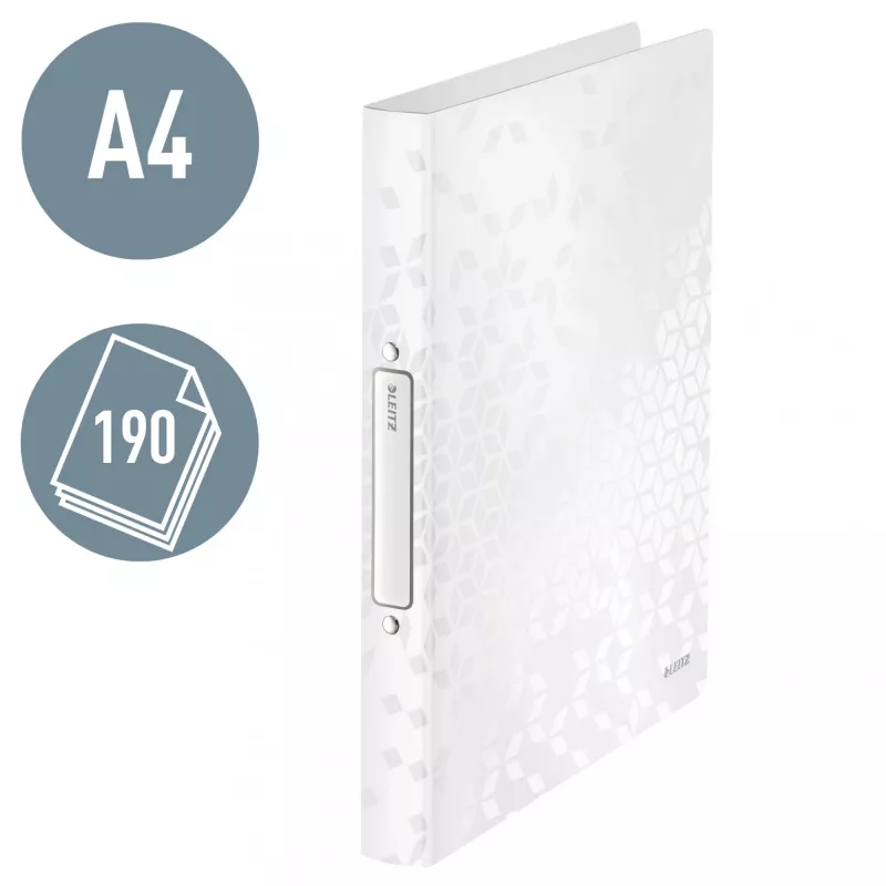 Leitz Ringbinder WOW PP A4 2RR/25mm, balts, 190 loksnes
