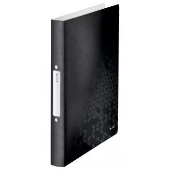 Leitz Ringbinder WOW PP A4 2RR/25mm, A4, apaļie gredzeni, polipropilēns (PP), melns, 190 lapas, 80 g/m²