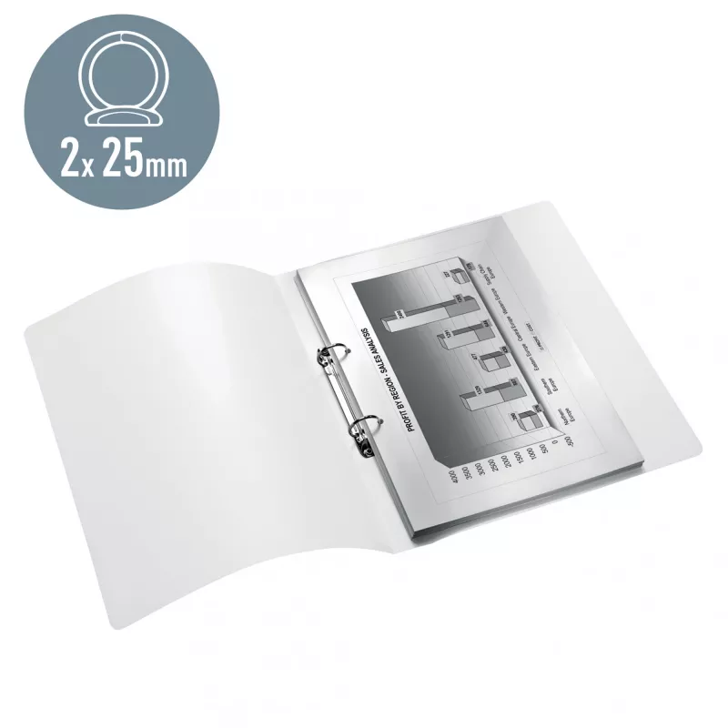Leitz Ringbinder WOW PP A4 2RR/25mm, A4, apaļie gredzeni, polipropilēns (PP), melns, 190 lapas, 80 g/m²