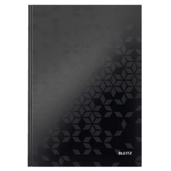 Leitz Notebook WOW A4 līnijots, cietie vāki, 90g/80lapas, Raksts, Melns