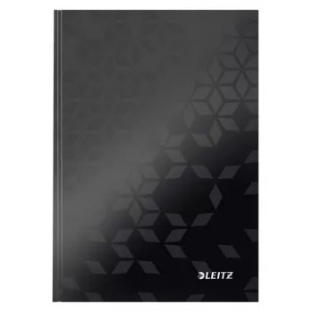 Leitz Notebook WOW A5 līnijots, cietie vāki, 90g/80lapas, Raksts, Melns
