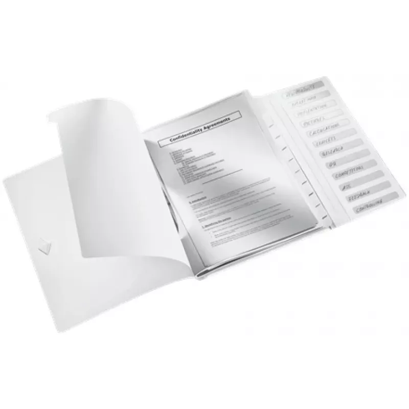 Leitz Dalītāju mape WOW PP 12 cilnes, A4, balta, spīdīga