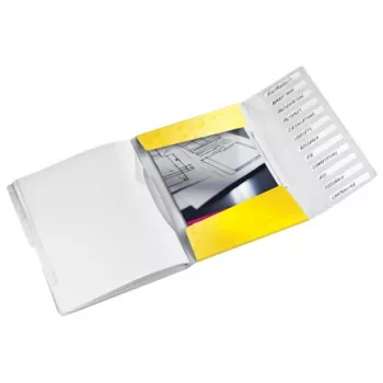 Leitz Dalītāju mape WOW PP 12 cilnes, A4, Polipropilēns (PP), Dzeltena, 200 lapas, 80 g/m², 265 mm