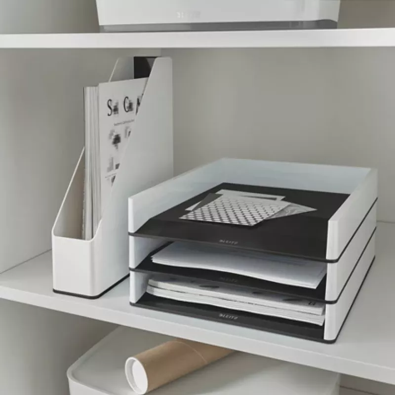 Leitz Magazine File WOW Dual Colour, Balts, Plastmasa, A4, 73 mm, 318 mm, 272 mm