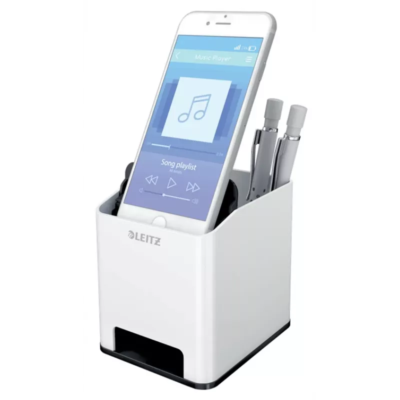 Leitz Sound Pen Holder WOW, Melns, Balts, Polistirols, 90 mm, 101 mm, 100 mm, 140 g
