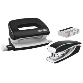 Leitz Mini WOW skavotājs un perforators komplektā, melns