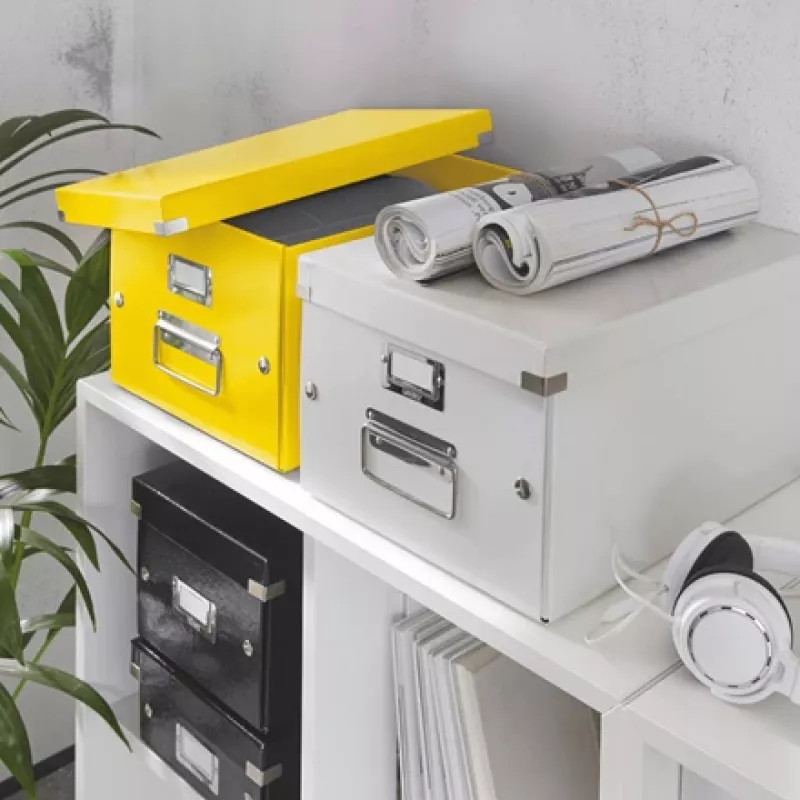 Leitz Click & Store WOW vidēja izmēra glabāšanas kārba, dzeltena, kartons, 281 mm, 370 mm, 200 mm, 900 g