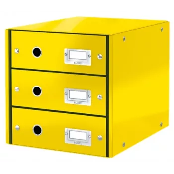 Leitz Click & Store WOW Atvilktņu skapis (3 atvilktnes), Dzeltens, Kartons, 2.21 kg, 1 gab.