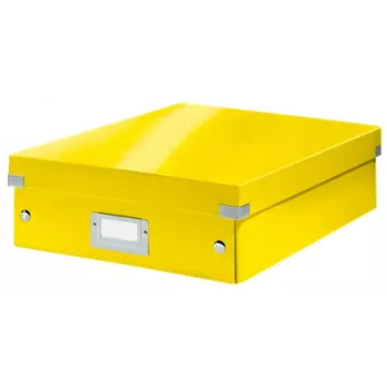 Leitz Click & Store WOW Medium Organiser Box, Uzglabāšanas kaste, Dzeltena, Taisnstūra, Kartons, Vienkrāsaina, Iekštelpām