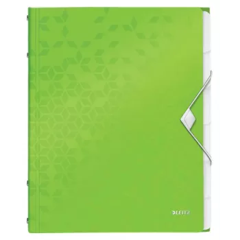 Leitz Divider Book WOW PP 6 starpiņas, parastā mapīte, A4, polipropilēns (PP), zaļa, spīdīga, 200 lapām