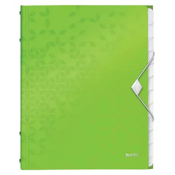Leitz Dalītāja grāmatiņa WOW PP 12 starpsienas, A4, Polipropilēns (PP), Zaļa, 200 lapas, 80 g/m², 265 mm