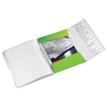 Leitz Dalītāja grāmatiņa WOW PP 12 starpsienas, A4, Polipropilēns (PP), Zaļa, 200 lapas, 80 g/m², 265 mm