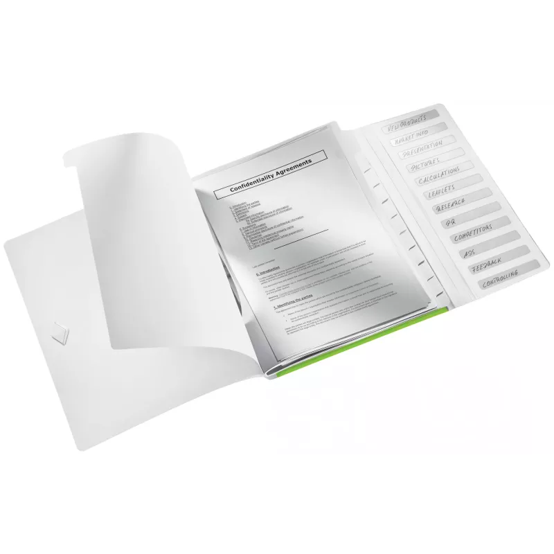 Leitz Dalītāja grāmatiņa WOW PP 12 starpsienas, A4, Polipropilēns (PP), Zaļa, 200 lapas, 80 g/m², 265 mm