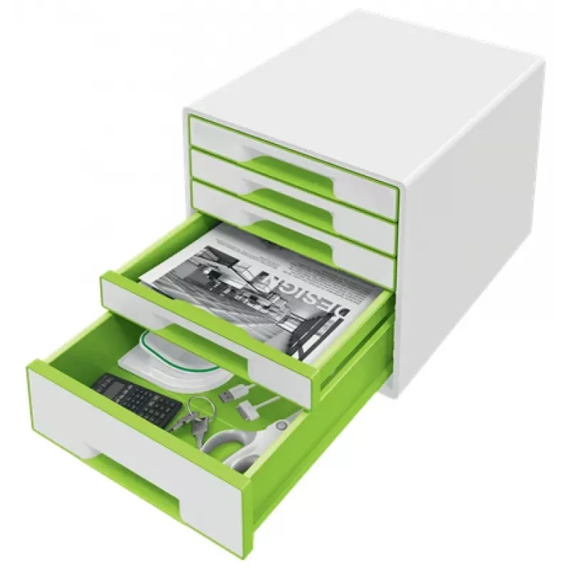 Leitz Drawer Cabinet WOW Cube 5-atvilktņu, plastmasa, 270 mm x 287 mm x 363 mm, 3.59 kg