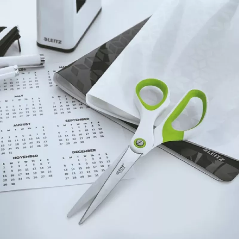 Leitz WOW Titanium biroja šķēres 205 mm, taisns griezums, zaļi baltas