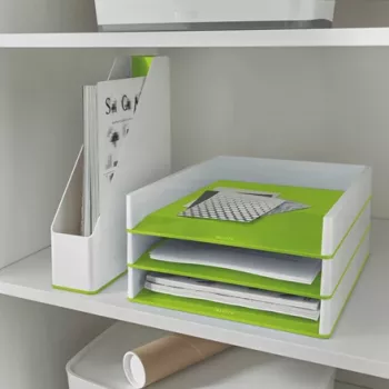 Leitz WOW dokumentu paplāte divkrāsu, plastmasa, zaļa, balta, A4, 267 mm x 336 mm