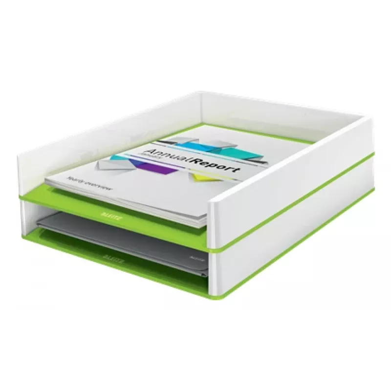 Leitz WOW dokumentu paplāte divkrāsu, plastmasa, zaļa, balta, A4, 267 mm x 336 mm