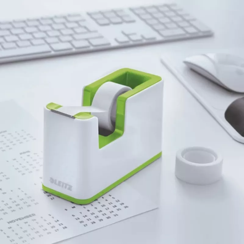Leitz Tape Dispenser WOW, 1,9 cm, 33 m, Polistirols (PS), Zaļš, Balts, 51 mm, 126 mm
